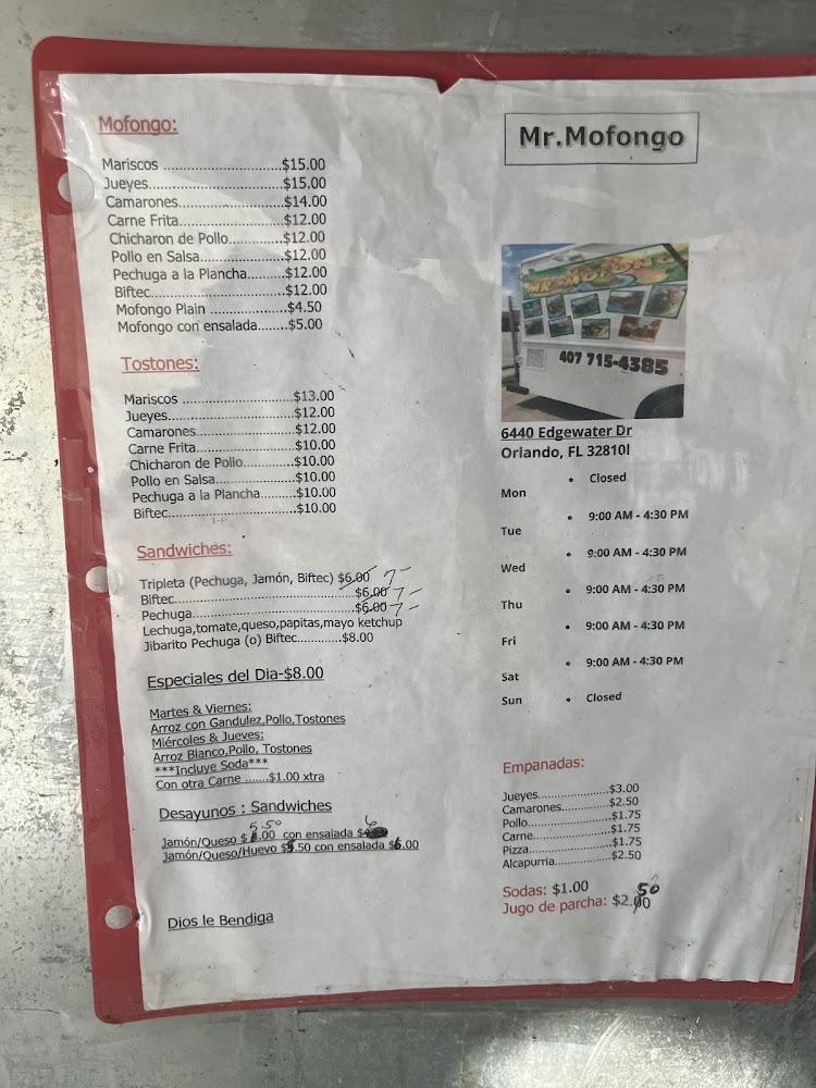 Mr. Mofongo Menu image 4